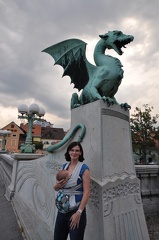 24 Erynn and Greta with the Dragon - the symbol of the city